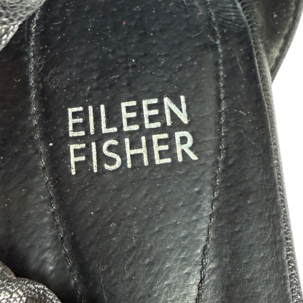 Eileen Fisher Sport Woven Leather Platform Sandal Sneakers Black Size 8 - Picture 10 of 13